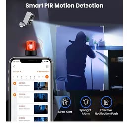 Clemage Wireless Security Camera - IP65 Waterproof WiFi Camera with Smart PIR Motion Detection