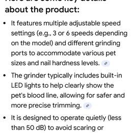 PAPIFEED Electric Pet Nail Grinder - 3-Speed Rechargeable Dog & Cat Nail Trimmer with LCD Display