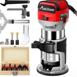 LiunxDromlc Wood Trimmer - 110V-127V 6.35mm Electric Hand Router Tool Kit with Carrying Case