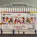 LIFLIFRE 96-Piece Acrylic Marker Set - Water Permanent Art Markers in Carrying Case