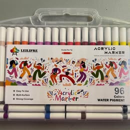 LIFLIFRE 96-Piece Acrylic Marker Set - Water Permanent Art Markers in Carrying Case