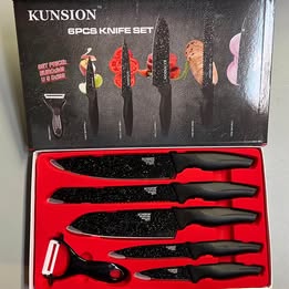 KUNSION 6-Piece Knife Set - Professional Kitchen Knives with Ceramic Peeler