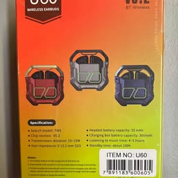 U60 Deep Bass Zero Cables Wireless Earbuds - True Wireless Stereo Earphones