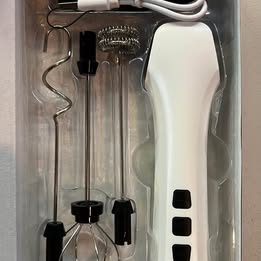 Handheld Electric Milk Frother - Model MF-100 with Multiple Attachments