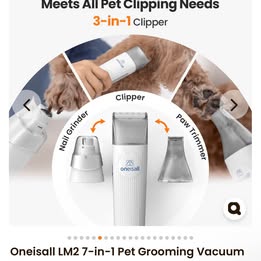 Oneisall LM2 7-in-1 Pet Grooming Vacuum - Professional Pet Grooming Kit with Vacuum Suction
