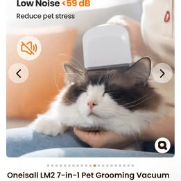 Oneisall LM2 7-in-1 Pet Grooming Vacuum - Professional Pet Grooming Kit with Vacuum Suction