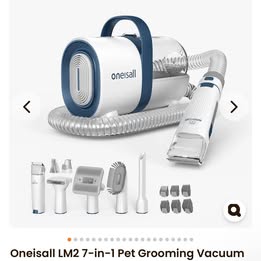 Oneisall LM2 7-in-1 Pet Grooming Vacuum - Professional Pet Grooming Kit with Vacuum Suction