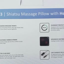 Zyllion Shiatsu Back & Neck Massager Pillow with Heat - ZMA-13 (Black) - Used
