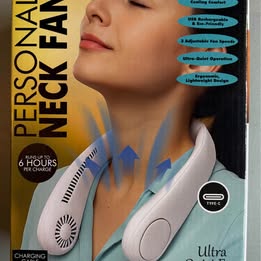 Personal Neck Fan - Hands-Free USB-C Rechargeable - Like New Open Box