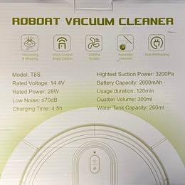 T8S 2-in-1 Robot Vacuum & Mop Combo - Smart Robotic Cleaner - Open Box Like New