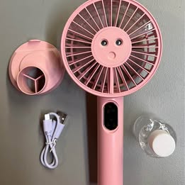 Portable Handheld Fan - Rechargeable Mini Fan with Smiley Face Design