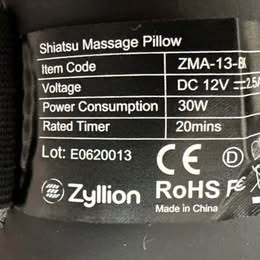 Zyllion Shiatsu Back & Neck Massager Pillow with Heat - ZMA-13 (Black) - Used