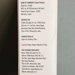 SYSKA BeardPro Beard Trimmer HT350U - Cordless Rechargeable Trimmer for Men