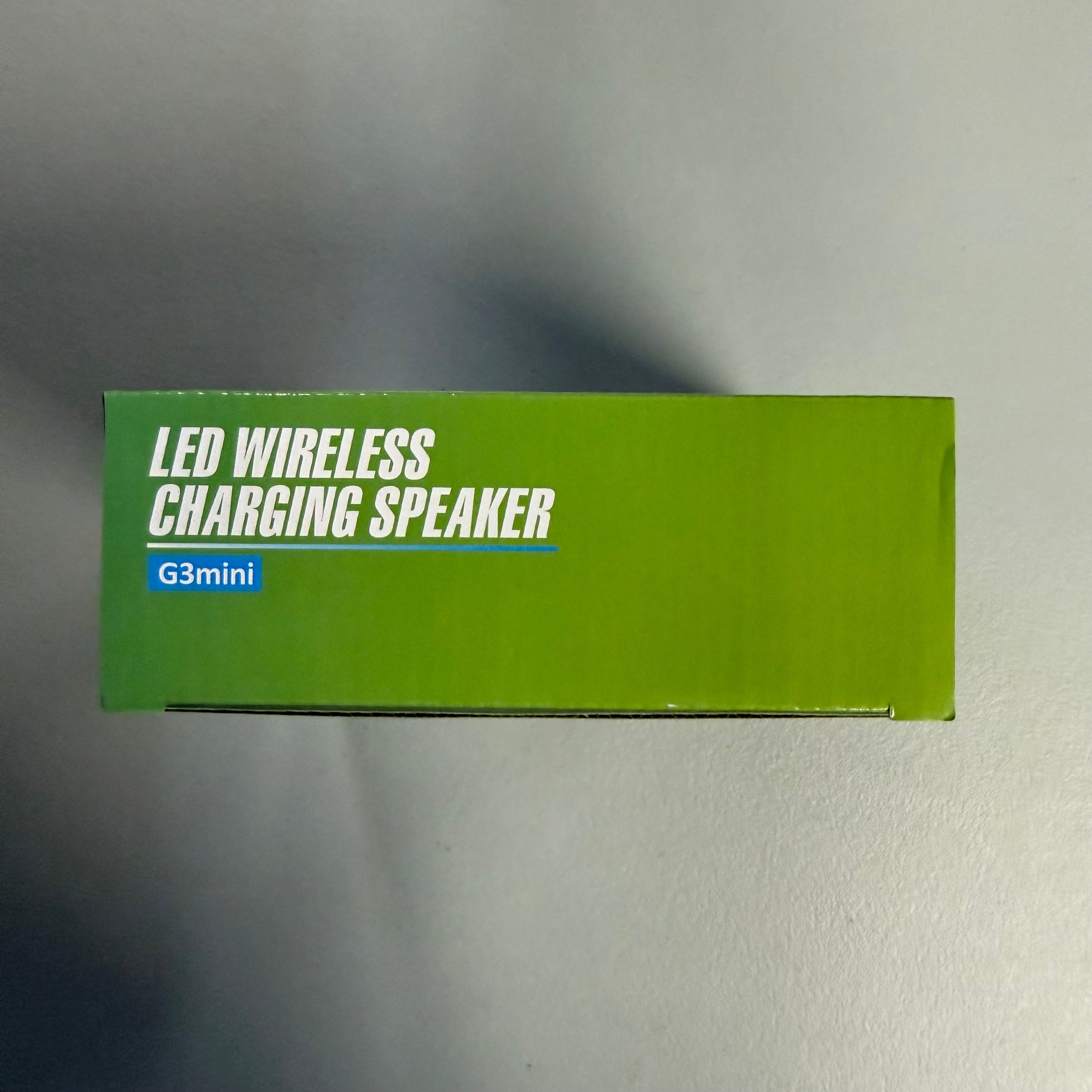 G3mini LED Wireless Charging Speaker - Bluetooth with RGB Lighting & Alarm Clock (Open Box, Like New)