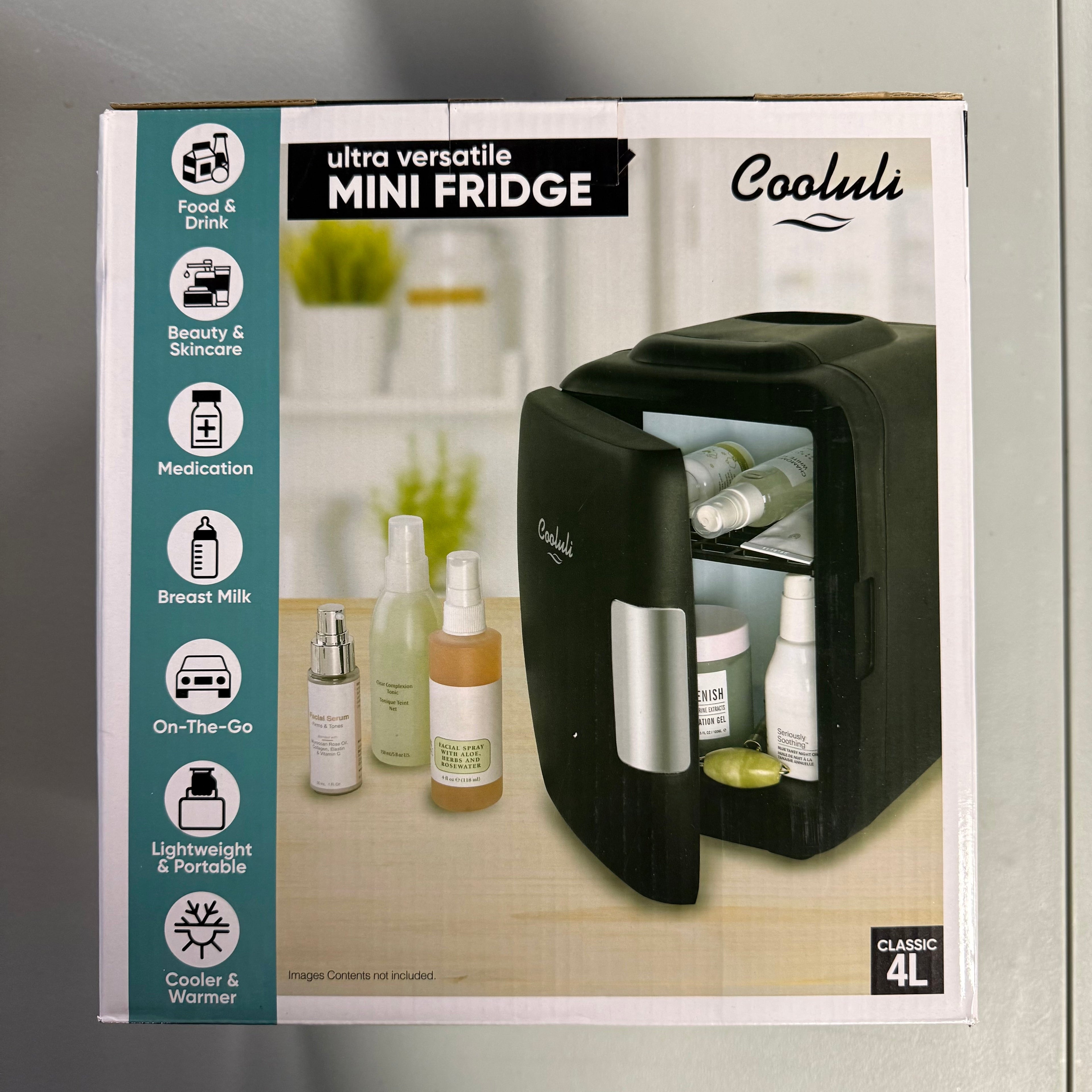 Cooluli Classic 4L Ultra Versatile Mini Fridge Cooler & Warmer - Open Box Like New