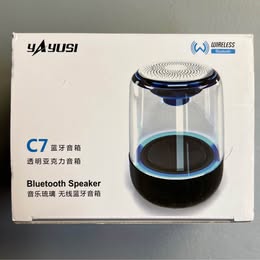 C7 Bluetooth Speaker - Transparent Wireless Speaker with LED Lights