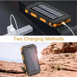 LOZE Solar Charger Power Bank - Portable Solar Energy with LED Flashlight & Compass
