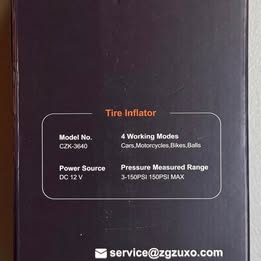 ZGZUXO Tire Inflator CZK-3640 - Portable 320 PSI Air Compressor