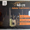 4G LTE Cellular Trail Camera - Built-In SIM Wide-Angle Night Vision Wildlife Security