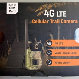4G LTE Cellular Trail Camera - Built-In SIM Wide-Angle Night Vision Wildlife Security