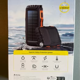 Portable Solar Power Bank - Outdoor Protection Charger with LED Flashlight