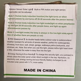 Solar Motion Sensor Light - 122 SMD LEDs with Remote Control - Open Box Like New