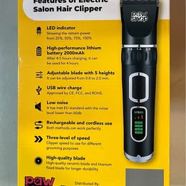 Paw Shop Pet Grooming Hair Clipper Kit - Complete Professional Grooming Set