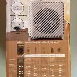 Pelonis Fan-Forced Ceramic Space Heater - 1500W Portable Room Heater (Open Box)