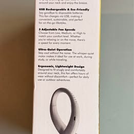 Personal Neck Fan - Hands-Free USB-C Rechargeable - Like New Open Box