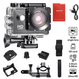 Full HD 1080P Sports Camera - Waterproof Wide-Angle Action Camera