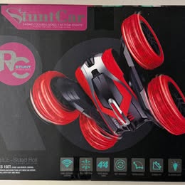 2.4GHz Double-Sided Stunt RC Car - 4WD with Lights & Music (Ages 8+)