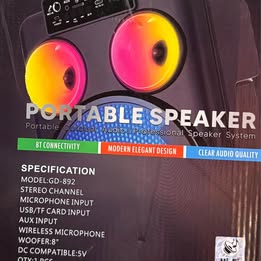 GEDI-G GD-892 RGB Portable Wireless Speaker with LED Lights (Open Box)