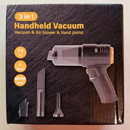 3-in-1 Handheld Vacuum - Cordless Vacuum, Air Blower & Hand Pump (Open Box)