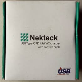 Nekteck USB-C PD 45W Fast Charger with Captive Cable (Open Box)