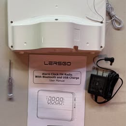 LERSGÒ HR1901BT Bluetooth Alarm Clock Radio - FM Radio with USB Charging (Open Box)