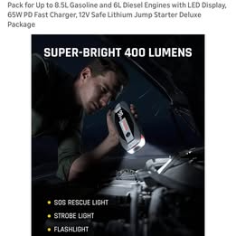 Fanttik T8 APEX 2000A Jump Starter - 20000mAh Power Bank with 65W PD Fast Charge