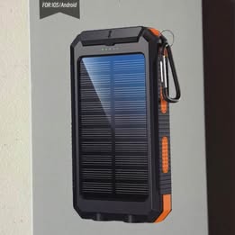 SAFE SPEED Solar Power Bank with Flashlight & Compass - 10000mAh Portable Charger (Open Box)
