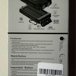 SAFE SPEED Solar Power Bank with Flashlight & Compass - 10000mAh Portable Charger (Open Box)