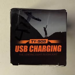 TY-908 High-Power LED Flashlight - 1200 Lumens USB Rechargeable (Open Box)