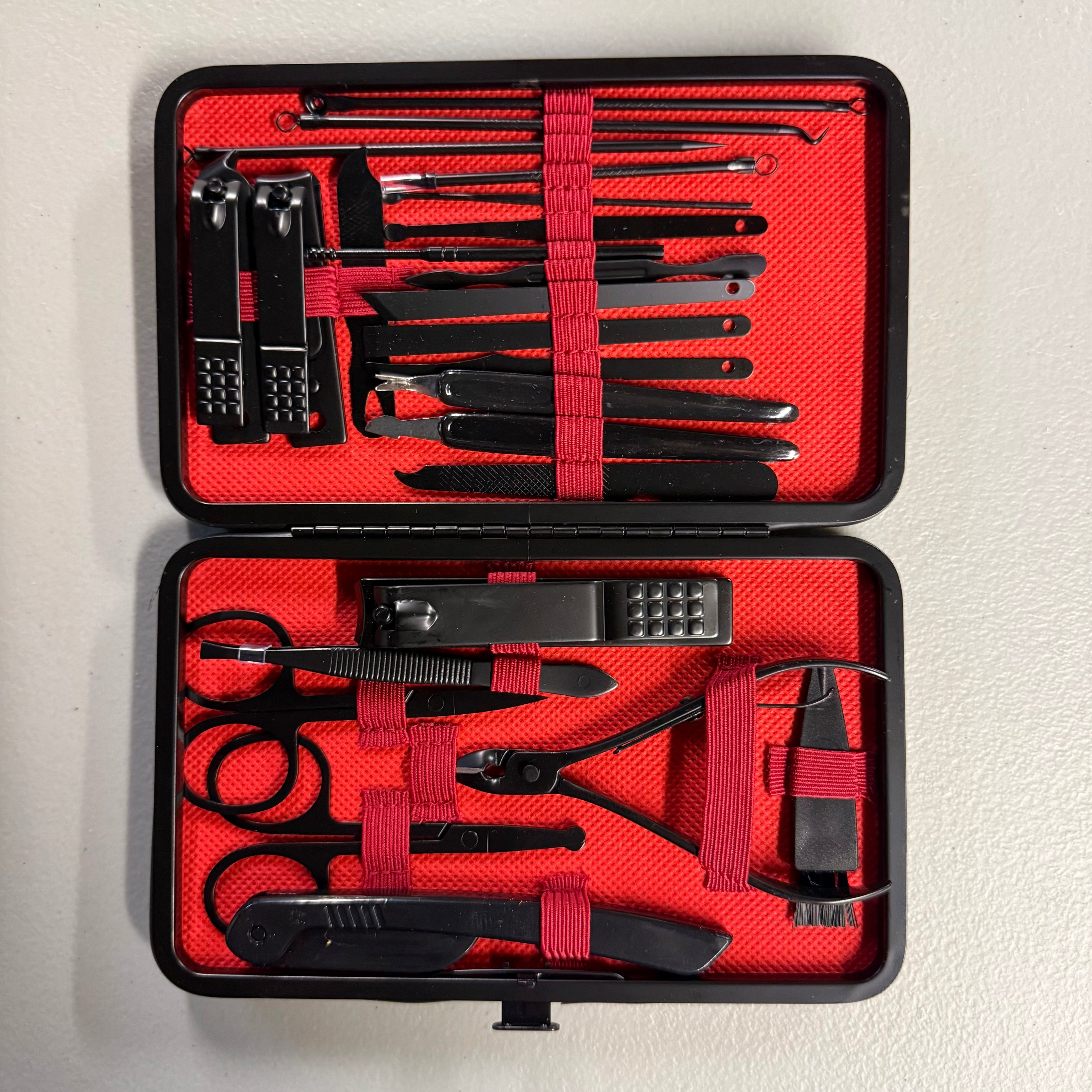Professional Manicure Pedicure Set - 18-Piece Nail Care Kit with Travel Case (Open Box, Like New)