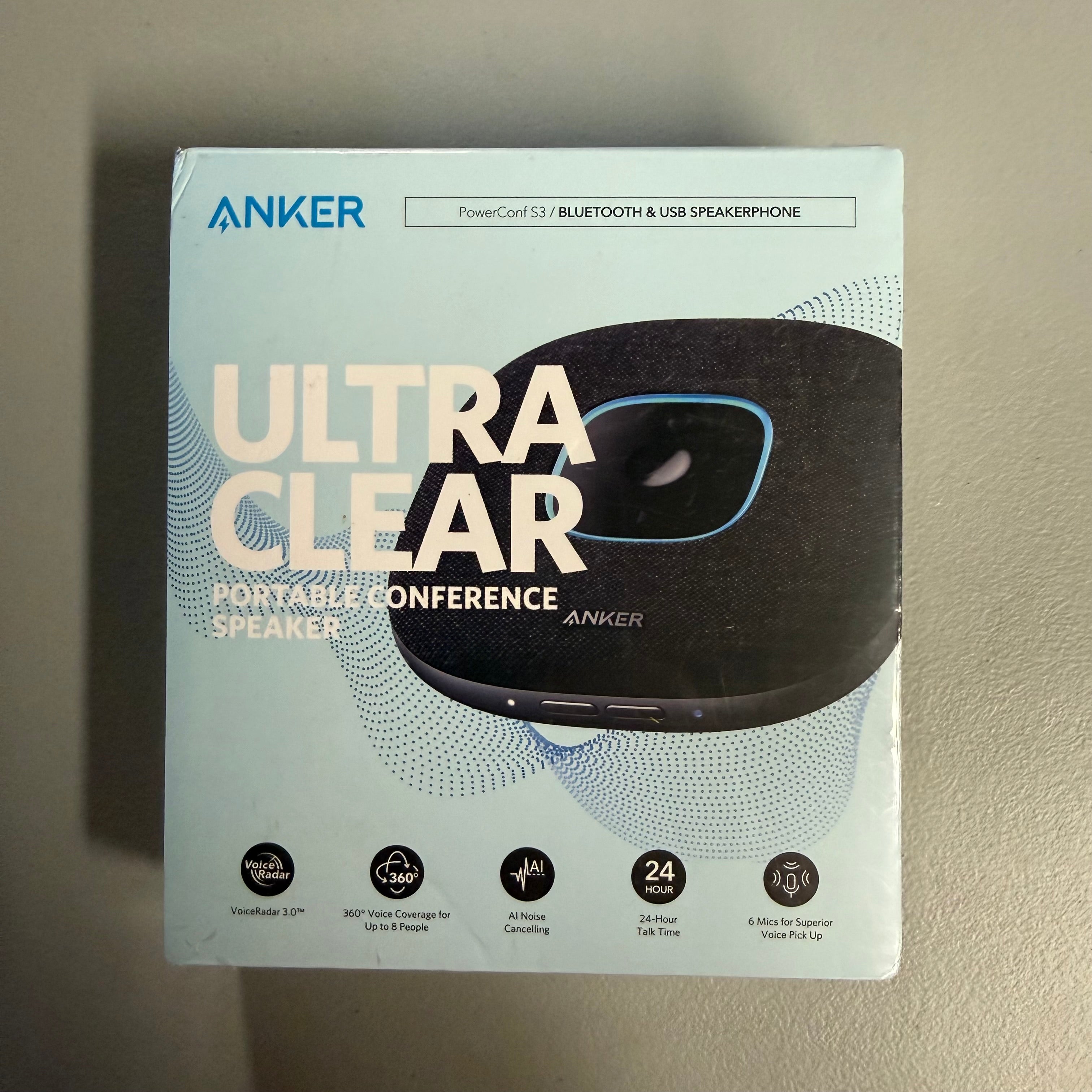 Anker PowerConf S3 Bluetooth Speakerphone - Conference Speaker (Open Box - Like New)