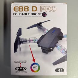 Foldable Drone with HD Camera & LED Lights - Complete Kit (Open Box, Like New)