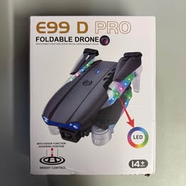 Foldable Drone with HD Camera & LED Lights - Complete Kit (Open Box, Like New)
