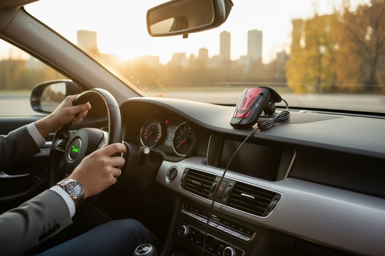 360° Full-Band Radar Detector with GPS & Voice Alerts - Car Speed Testing System (Open Box)