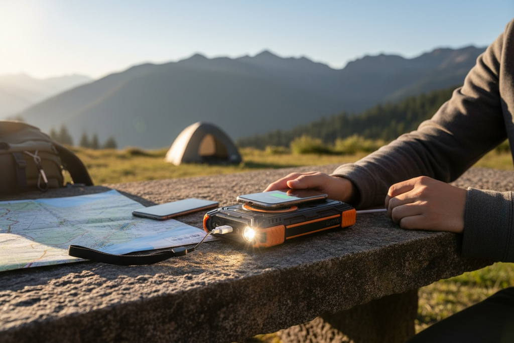 LUHOTA 49800mAh Solar Power Bank - Wireless Charging with LED Flashlight