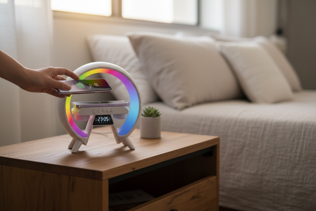 LED Wireless Charging Speaker XM-X63 - Sunrise Alarm Clock (Open Box Like New)