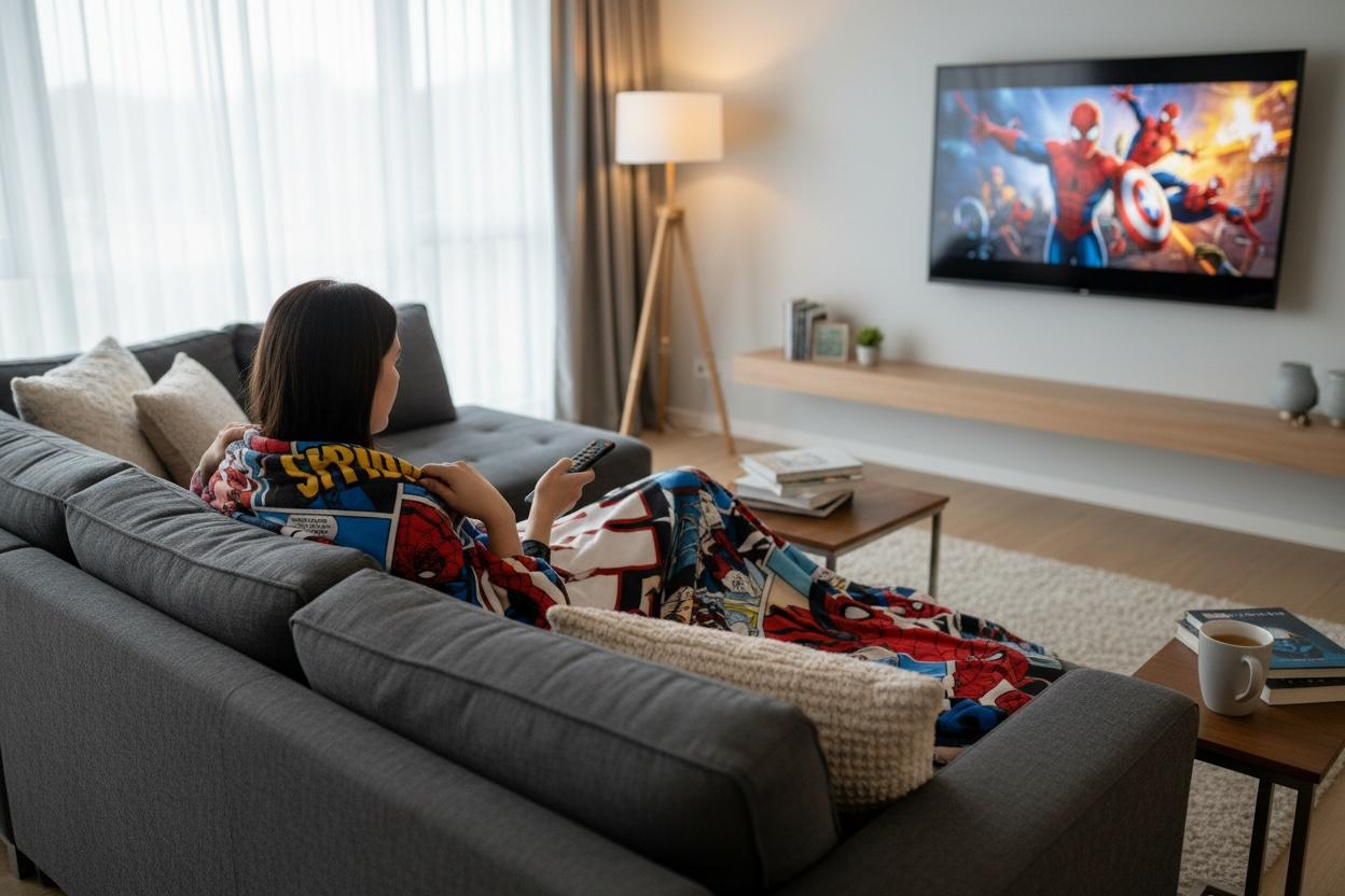 Spider-Man Throw Blanket - Multicolor (New)