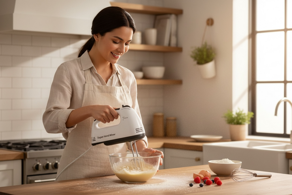 Super Hand Mixer - 7-Speed Electric Hand Mixer with 4 Attachments (Open Box, Like New)