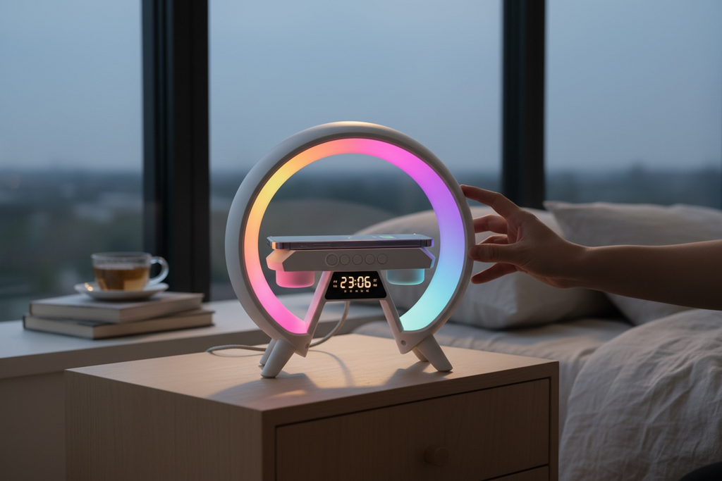 LED Wireless Charging Speaker XM-X63 - Sunrise Alarm Clock (Open Box Like New)
