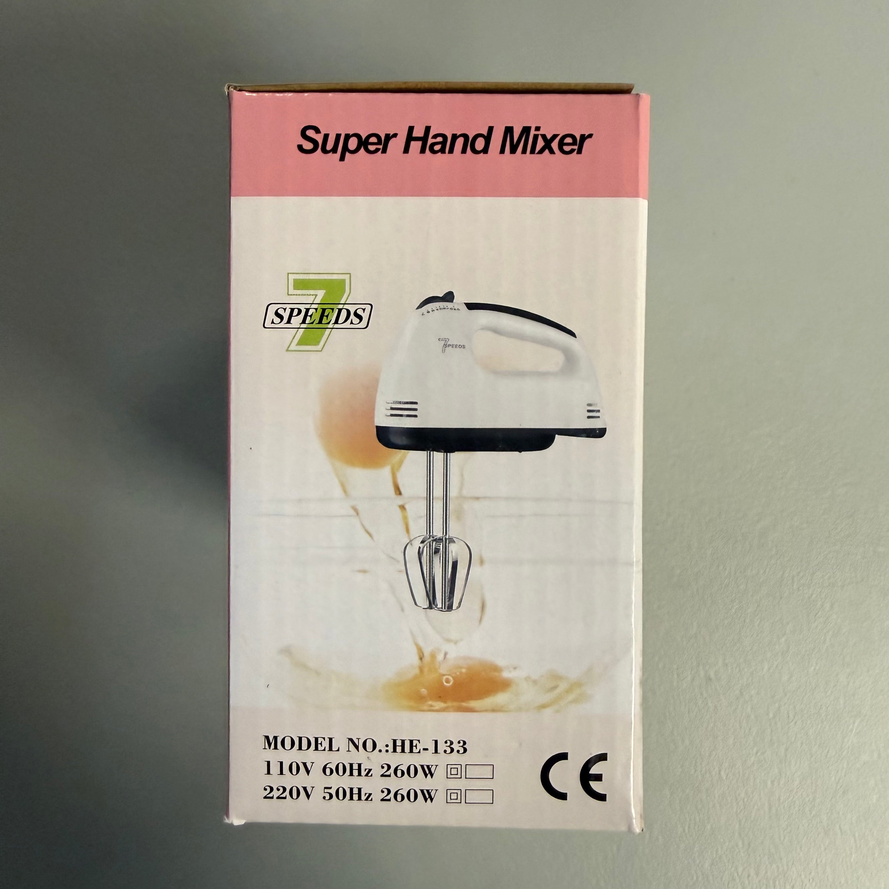 Super Hand Mixer - 7-Speed Electric Hand Mixer with 4 Attachments (Open Box, Like New)